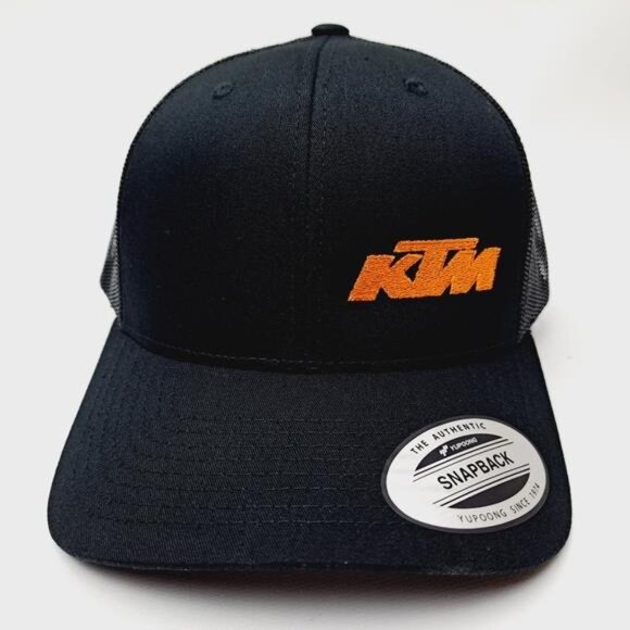 Biker Motorcycle MX SXS KTM Racing Embroidered Curved Bill Trucker Mesh Hat Cap